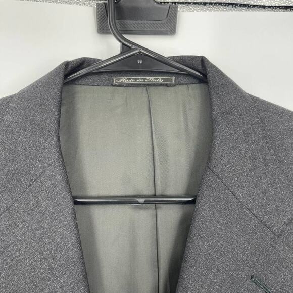 CORNELIANI Suit Jacket Mens Extra Fine Virgin Wool Charcoal Grey Triple Button - Picture 2 of 7
